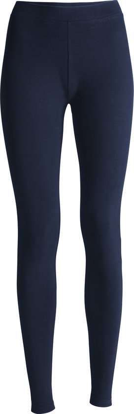 Donkerblauwe dames lange sport legging en elastische band model Leire maat S