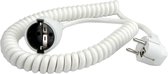 Câble d'extension spiralé pour alimentation électrique Bachmann - 3x 1,5 mm / blanc - 2 mètres
