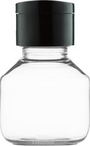 Lege Plastic Fles 50 ml PET transparant - met zwart klepdop - set van 10 stuks - Navulbaar - Leeg