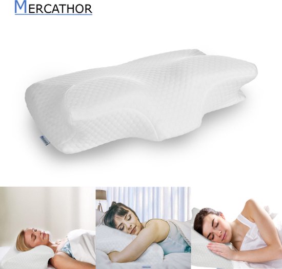Oreiller pour lit de sommeil hypoallergénique en mousse à mémoire de forme  - Protection du cou pour