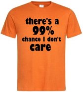 Grappig T-shirt - I don't care - het boeit mij niet - geen interesse - niet interessant - maat L