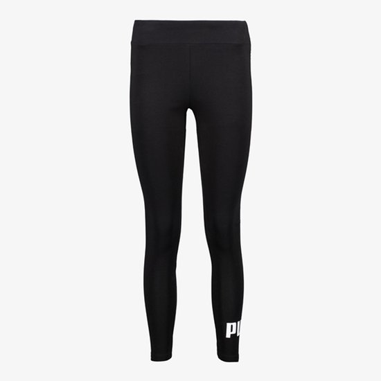 Zwarte PUMA legging met wit PUMA-logo op de linker broekspijp.