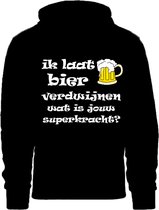Grappige hoodie - trui met capuchon - ik laat bier verdwijnen - superkracht - feestje - carnaval - kermis - maat M