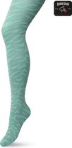 Bonnie Doon Dames Panty met Zebra Print 100 Denier maat L/XL Groen - Uitstekend Draagcomfort - Zebraprint - Dierenprint - Gladde Naden - Perfecte Pasvorm - Malachite Green - BP211902.277