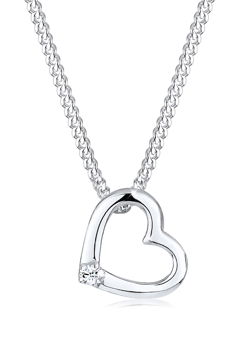 Elli - Halsketting - Dames Hart Hanger met Kristal in 925 Sterling Zilver - Dames