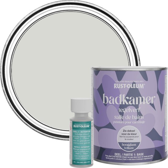 Rust-Oleum Grijs Salle De Bain Carrelage Peinture Haute Brillance - Gris Hiver 750ml