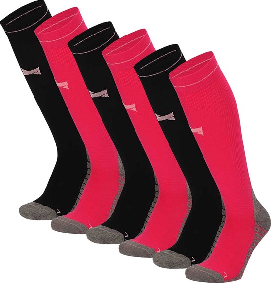 Xtreme Sockswear Compressie Sokken Hardlopen - 6 paar Hardloopsokken - Multi Pink - Compressiesokken - Maat 35/38