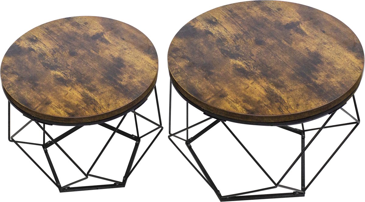 VDD - Bijzettafeltje set van 2 - salontafel - industrieel vintage stijl