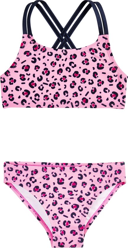 Playshoes Kinder UV-Schutz Bikini Leo-Print Pink-146/152
