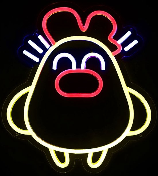 OHNO Neon Verlichting Chicken - Neon Lamp - Wandlamp - Decoratie - Led - Verlichting - Lamp - Nachtlampje - Mancave - Neon Party - Kamer decoratie aesthetic - Wandecoratie woonkamer - Wandlamp binnen - Lampen - Neon - Led Verlichting - Rood, Geel