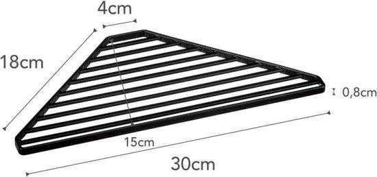Yamazaki 2749 TOWER Étagère Coin Cuisinière - Support Chaud, Acier Noir, 22x22x5 Cm