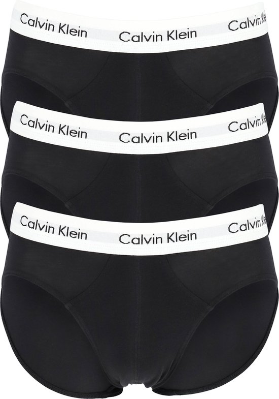 Calvin Klein hipster brief (3-pack) - heren slips - zwart met witte band - Maat: XS