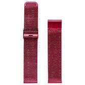 Milanese Mesh Fijn Geweven Horlogebandje Roestvrij Staal + opening tool - Bordeaux Rood 18mm