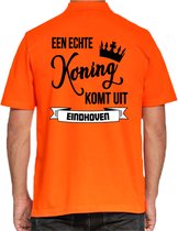 Bellatio Decorations Poloshirt Koningsdag - oranje - Echte Koning komt uit Eindhoven - heren - shirt S