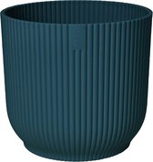 Elho Vibes Fold Rond 22 - Bloempot voor Binnen - 100% Gerecycled Plastic - Ø 22.0 x H 20.2 cm - Diepblauw
