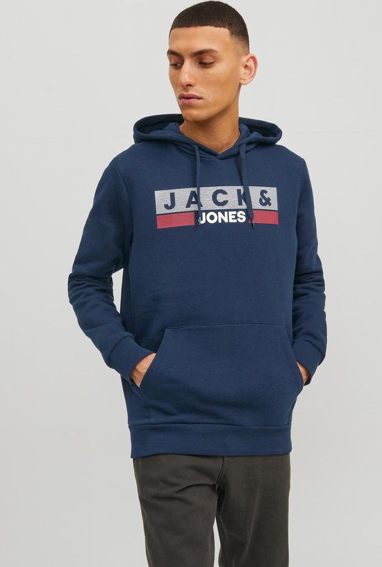 Jack & Jones JJECORP LOGO SWEAT HOOD Navy Blazer