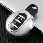 Housse de clé en TPU souple - Argent Chrome métallisé - Étui de clé adapté pour Mini Cooper / Cooper S / Clubman / Countryman - Étui de clé - Accessoires de vêtements pour bébé de voiture