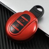 Coque de clé en TPU souple – Rouge Chrome métallisé – Étui de clé adapté pour Mini Cooper / Cooper S / Clubman / Countryman – Housse de clé – Accessoires de vêtements pour bébé de voiture
