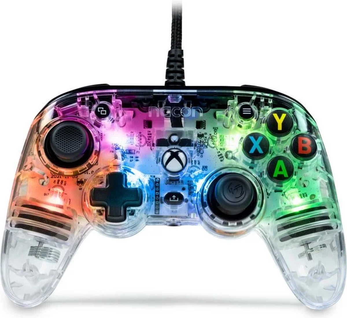 Nacon Pro Compact Official Bedrade Controller - Xbox Series X|S - Transparant RGB