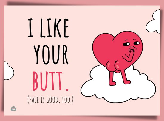 Valentijnskaart | I like your butt | A5 | Met envelop | bol.com