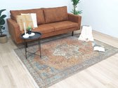 Flycarpets Vintage Vloerkleed Adrasos - Medaillon - Wasbaar & Waterdicht - Terracotta - 160x230 cm