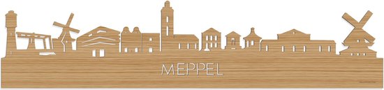 Skyline Meppel Bamboe hout - 80 cm - Woondecoratie - Wanddecoratie - Meer steden beschikbaar - Woonkamer idee - City Art - Steden kunst - Cadeau voor hem - Cadeau voor haar - Jubileum - Trouwerij - WoodWideCities