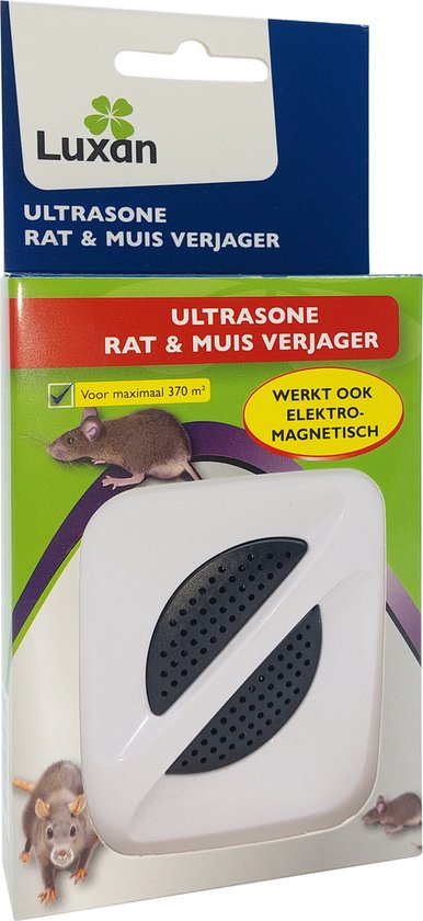 Luxan Ultrasone Muizen en Ratten Verjager 370m² - werkt tegen muizen en ratten - muizen verjagen - ratten verjagen - ultrasone ongedierteverjager