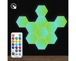 HappyLEDS® Hexagon LED Lights Touch - Wandlamp Binnen – RGB Lamp - Gaming Accesoires – Hexagon LED Panelen - 10 Stuks