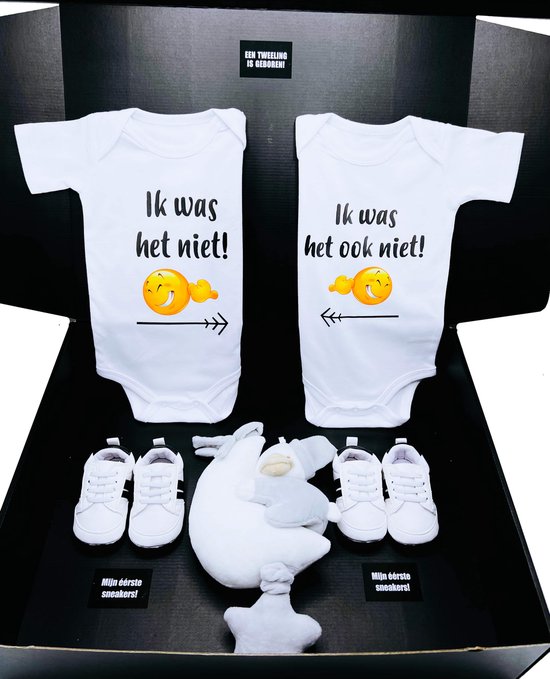 Kraamcadeau tweeling - tweeling romper - kan ook rechtstreeks verstuurd worden als cadeau van Heless — afbeelding 2