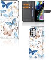 Étui de téléphone avec cartes adapté pour Motorola Moto G52 | Papillon Moto G82