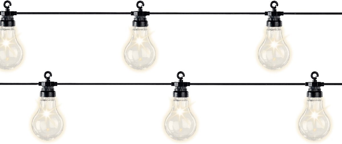Feestverlichting buiten lichtsnoer - 20 warm wit LED - 9,5 meter