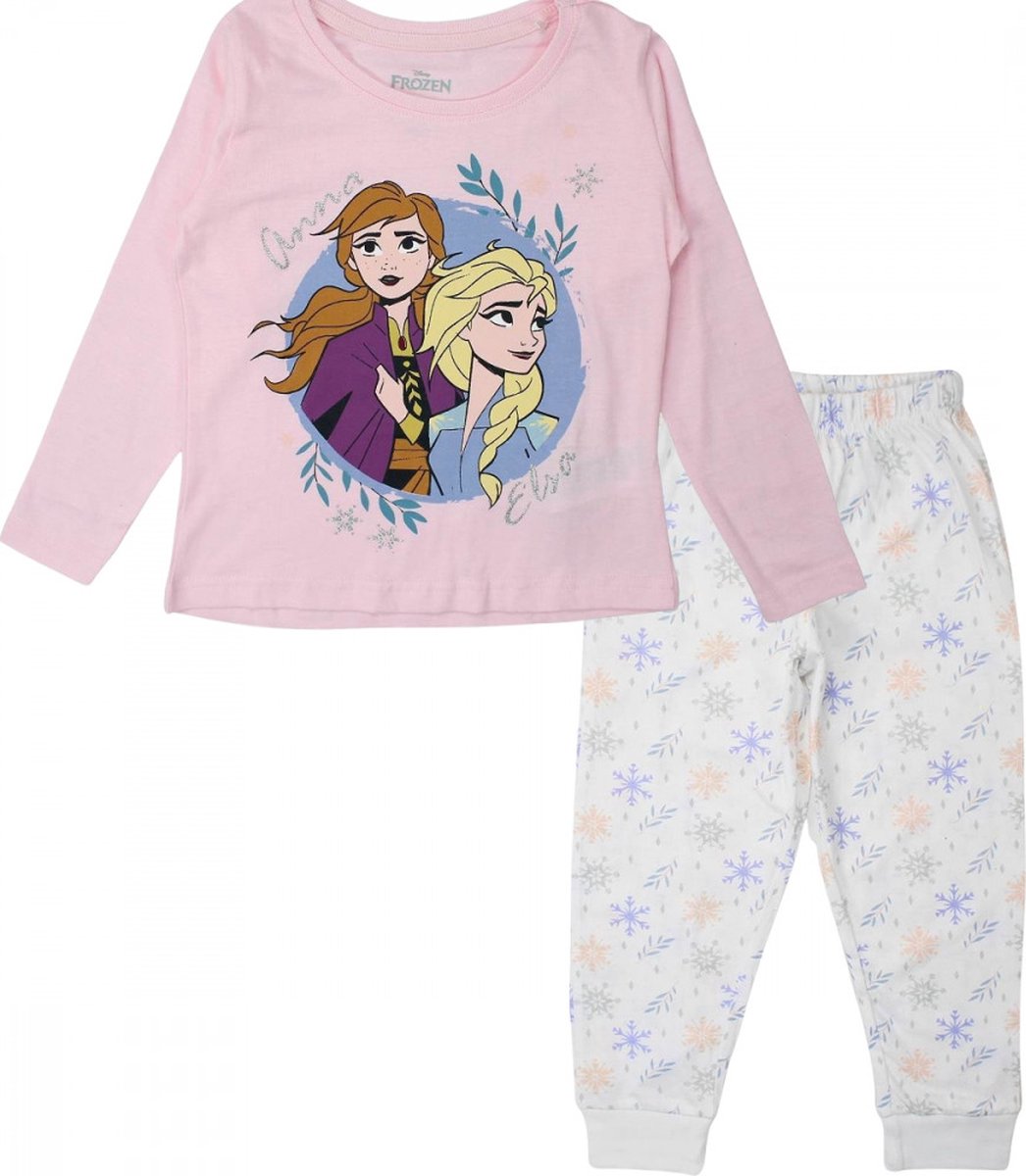 Frozen pyjama - katoen - pyjamaset - Elsa - Anna - roze - maat 128 - 8 jaar