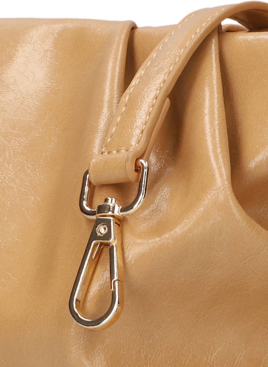 Alix the Label Ladies Cracked Faux Leather Small Bag Schoudertassen Dames - Camel - Maat ONESIZE