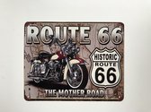 Route 66 - ijzeren tekstbord- mancave - vaderdag cadeau - moter tekstbord- the mother road- moter liefhebber - 25 x 20 cm