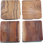 WoodR set van 4 onderzetters Acacia hout 10 bij 10 cm