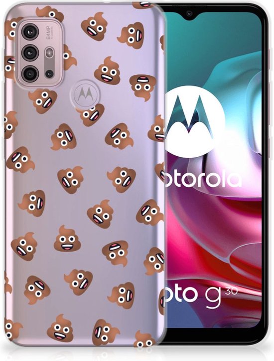 TPU bumper geschikt voor Motorola Moto G30 G10 Poep Emojis