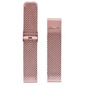 Milanese Mesh Grof Geweven Horlogebandje Roestvrij Staal + opening tool - Roze 18mm