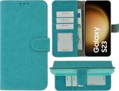 Pearlycase hoesje Geschikt voor Samsung Galaxy S23 - Kunstleer Book Case - Turquoise