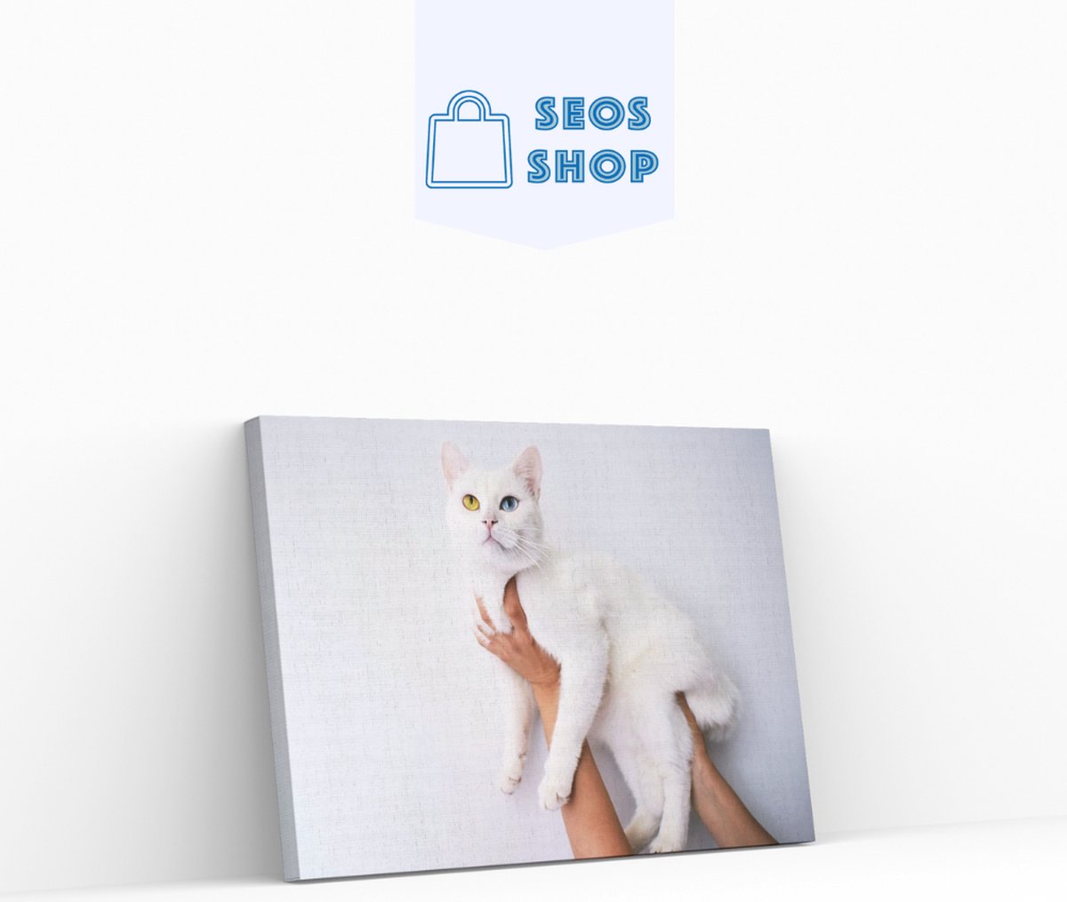 SEOS Shop ® Diamond Painting Pakket Witte kat - Volledig - Full - Diamond Paintings - 45x30cm - Vierkant