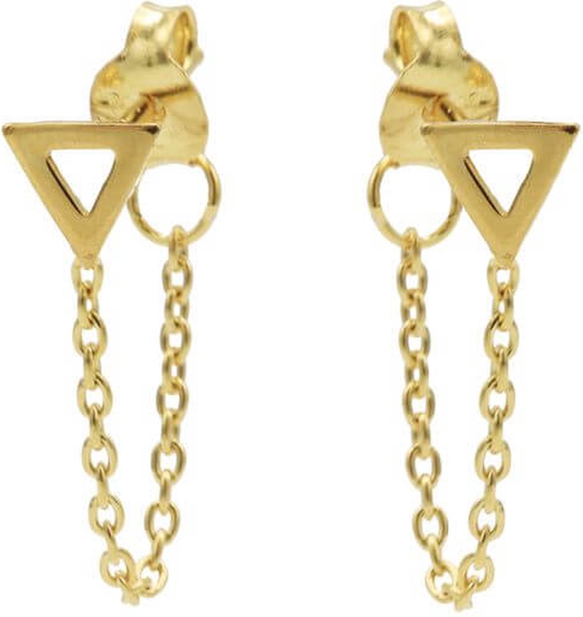 Karma Oorbellen Chain Open Triangle Goud