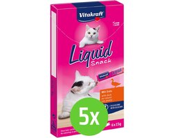 Vitakraft Cat Liquid Snack - Eend & B-Glucaan - 5 x 6 st