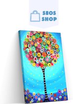 SEOS Shop ® Diamond Painting Pakket Bloemen Boom - Volwassenen - 40x60 cm - Vierkant
