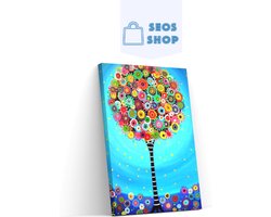 SEOS Shop ® Diamond Painting Pakket Bloemen Boom - Volwassenen - 40x60 cm - Vierkant