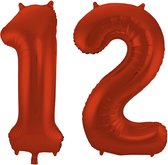 Folat Ballons en aluminium - Chiffre 12 ans - Rouge - 86 cm - Fournitures de fête d'âge