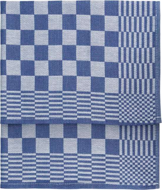 Set de torchons Block Blauw - 65x65 - 6 pièces - Carreaux - Bloc serviettes - 100% coton - Restauration Essuies de vaisselle - Torchons - Torchons à carreaux