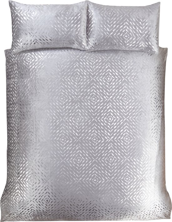 Housse de couette Bellagio gris - Coton mélangé - Lits-jumeaux XL - 260x220 cm - 2st. 50x75 cm - Taies d'oreiller