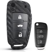 Housse de clé en carbone souple avec boutons - Étui de clé adapté pour Audi A1 / A3 / A5 / A6 / Q3 / Q5 / S3 / S5 / RS - Matériau en Siliconen - Étui de clé - Accessoires de vêtements pour bébé de voiture