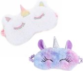 2-pack - Unicorn Slaapmaskers kind - Wit Paars - Vanaf 5 jaar