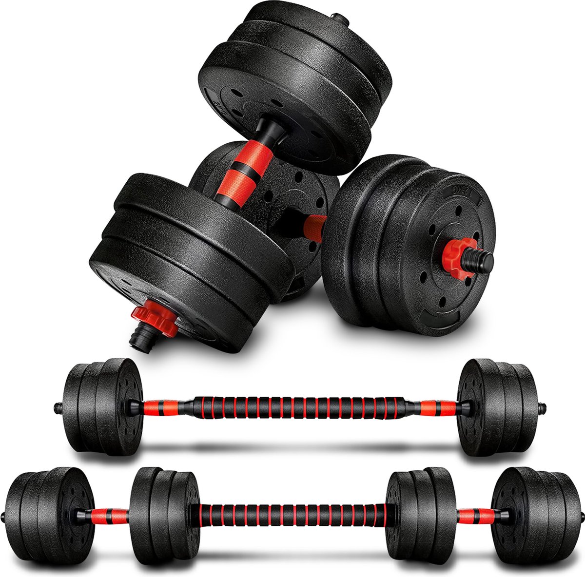 Coazy Dumbell en Barbell Set Verstelbaar - Dumbells - Gewichten Fitness - Halterstang met gewichten - Halter