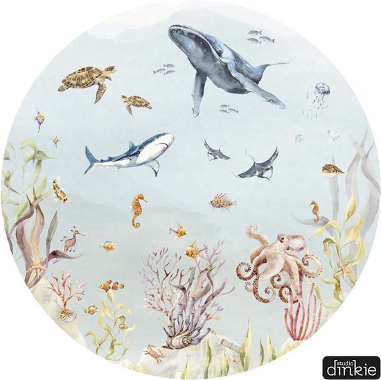 Studio Dinkie | Muurcirkel onderwaterwereld | Babykamer | Kinderkamer | Decoratie